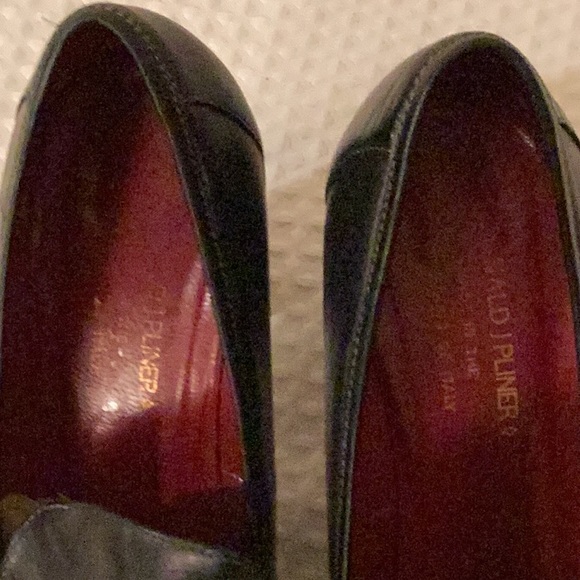 Donal J Pliner black pointed toe high heels loafers slip on loafers # 8N. - Picture 7 of 8